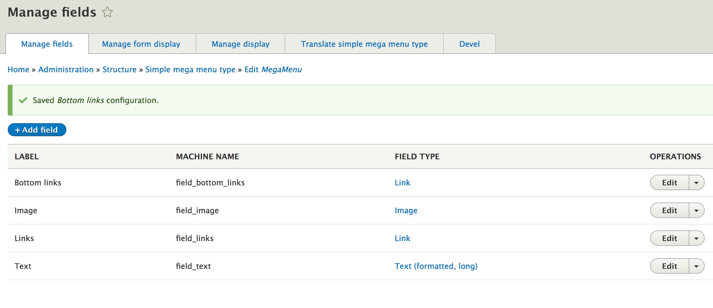 Add fields to mega menu