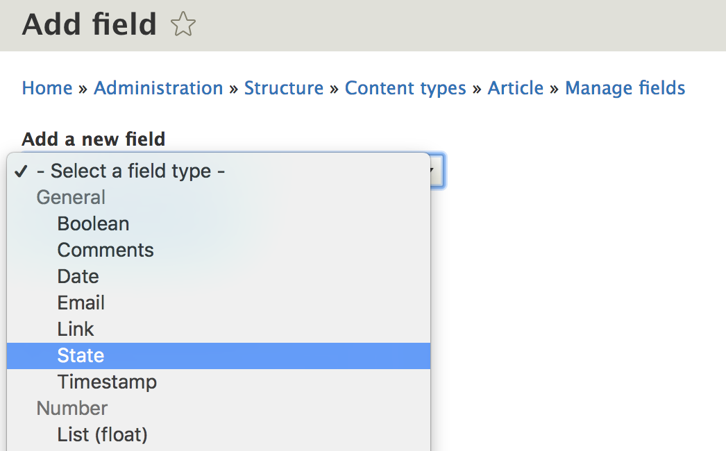 add state machine field