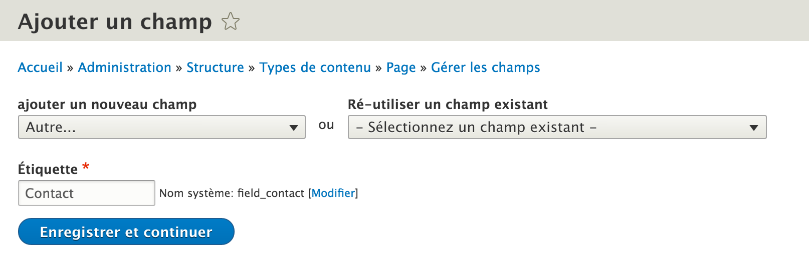 Ajout étiquette champ Entity Reference