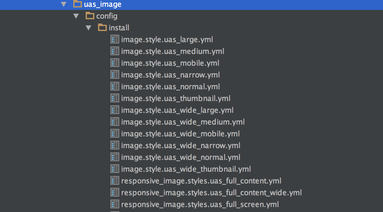 Configuration exportée dans le module uas_image