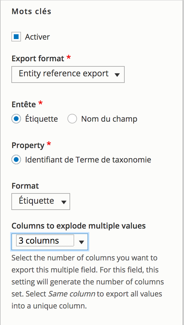 Entity Export CSV entity reference export
