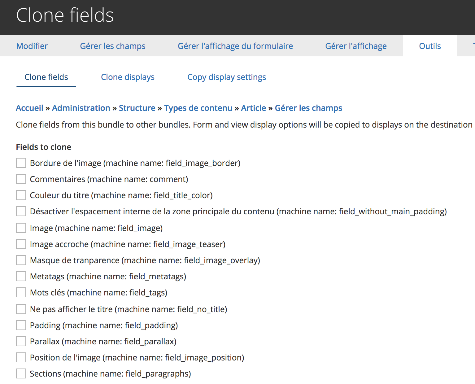 Field tools usage