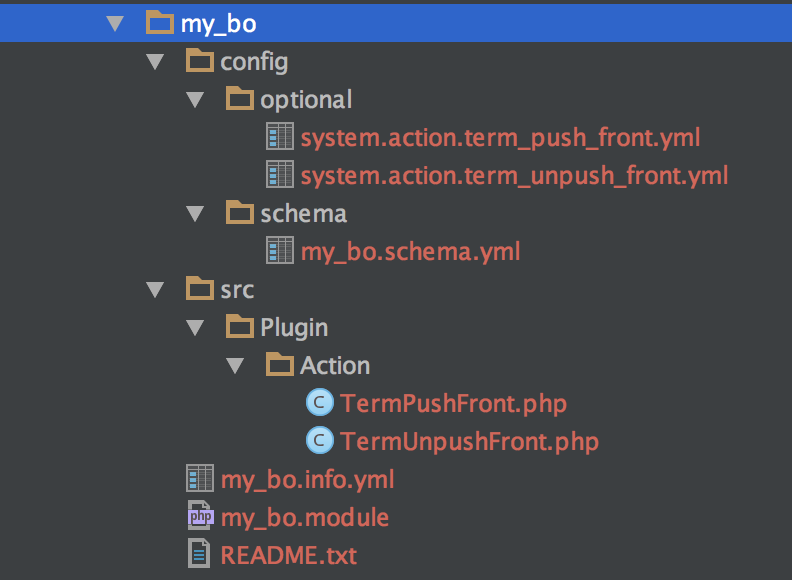 Structure du module My BO