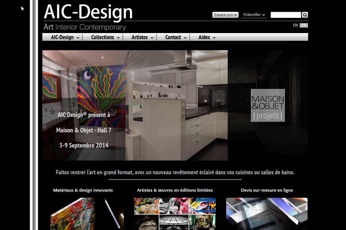 Capture d'écran du site Aic-Design