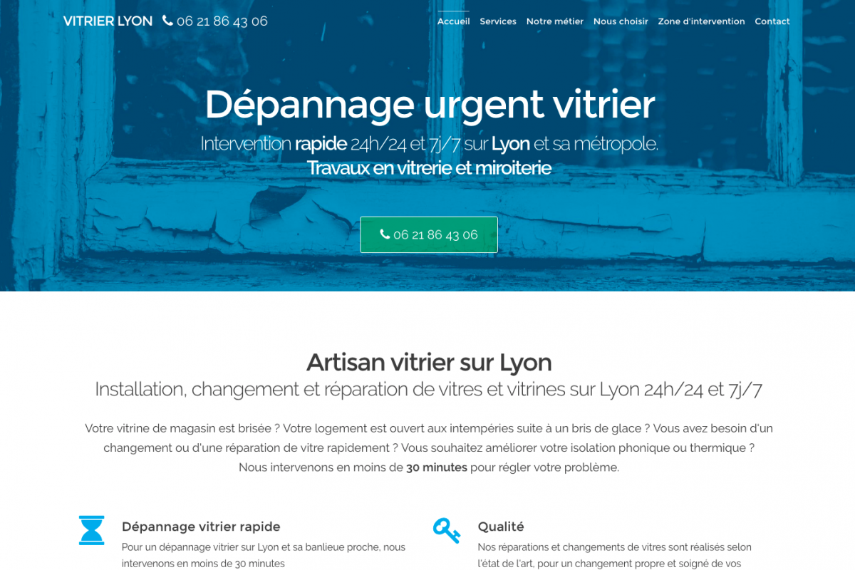 Site internet vitrier Lyon