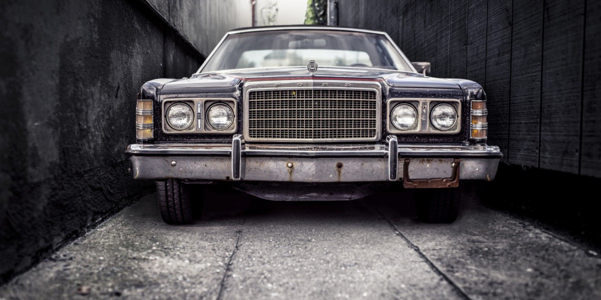 a car in a narrow street